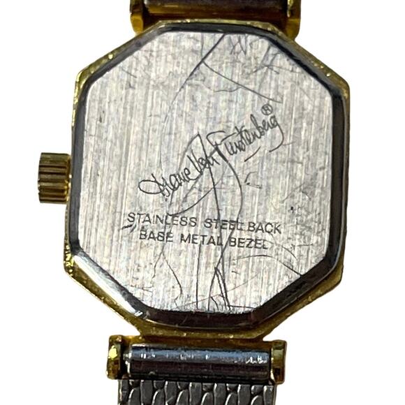 Diane Von Furstenberg Gold Plated Mesh Stainless Steel Watch Vintage untested - Picture 3 of 15